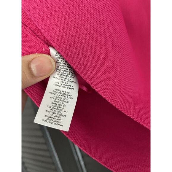Knit Mock Neck Sleeveless Bodycon Stretch Hot Pink House of Harlow 1960 (M) NWT - Picture 6 of 9